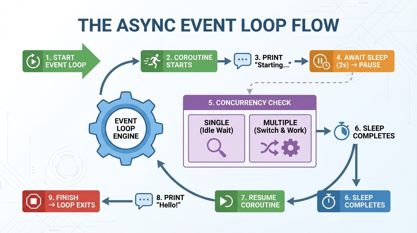 Event loop engine in async programming in Python explained