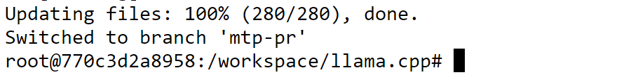 Switching llama.cpp build to the MTP-enabled version