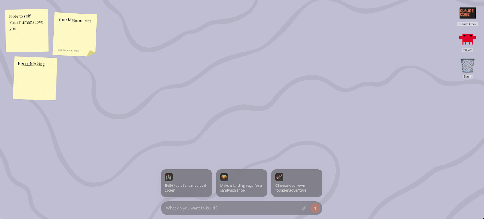 Claude Imagine interface.