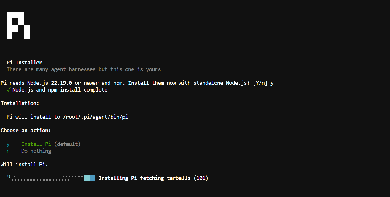 Installing the Pi coding agent