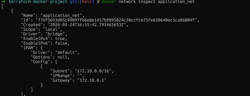Verificación de la creación de la red