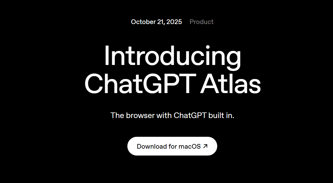 Image showing the homepage of the ChatGPT Atlas