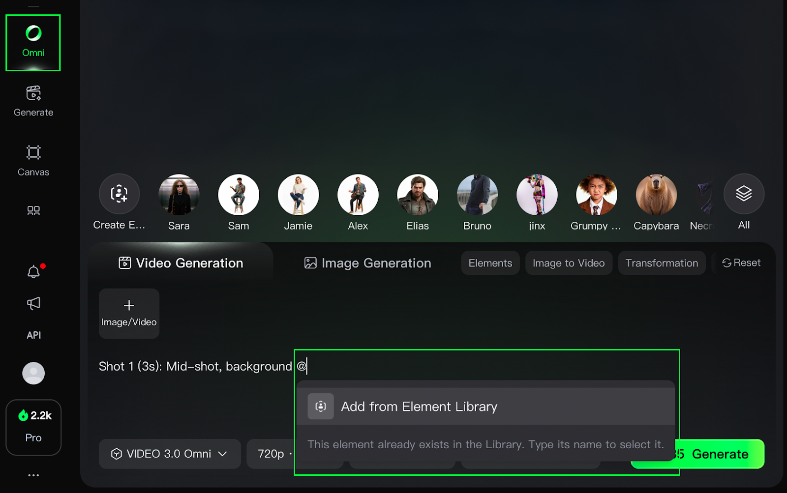 Referring to an element using @.