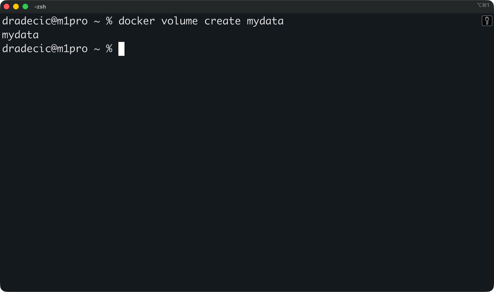 Image 1 - Creating a Docker volume