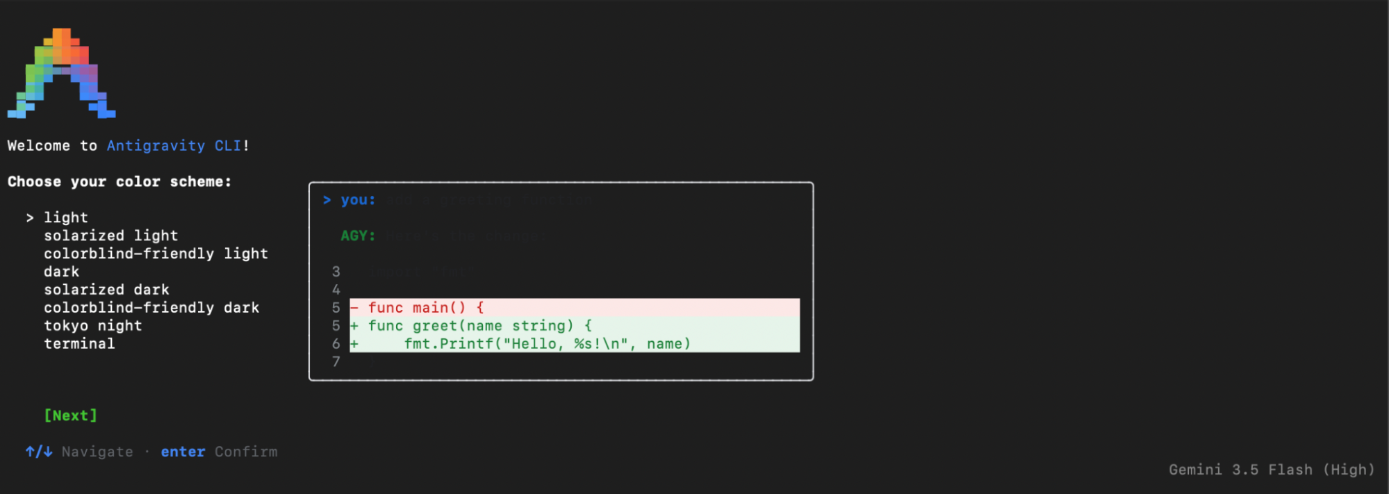 Tema Antigravity CLI
