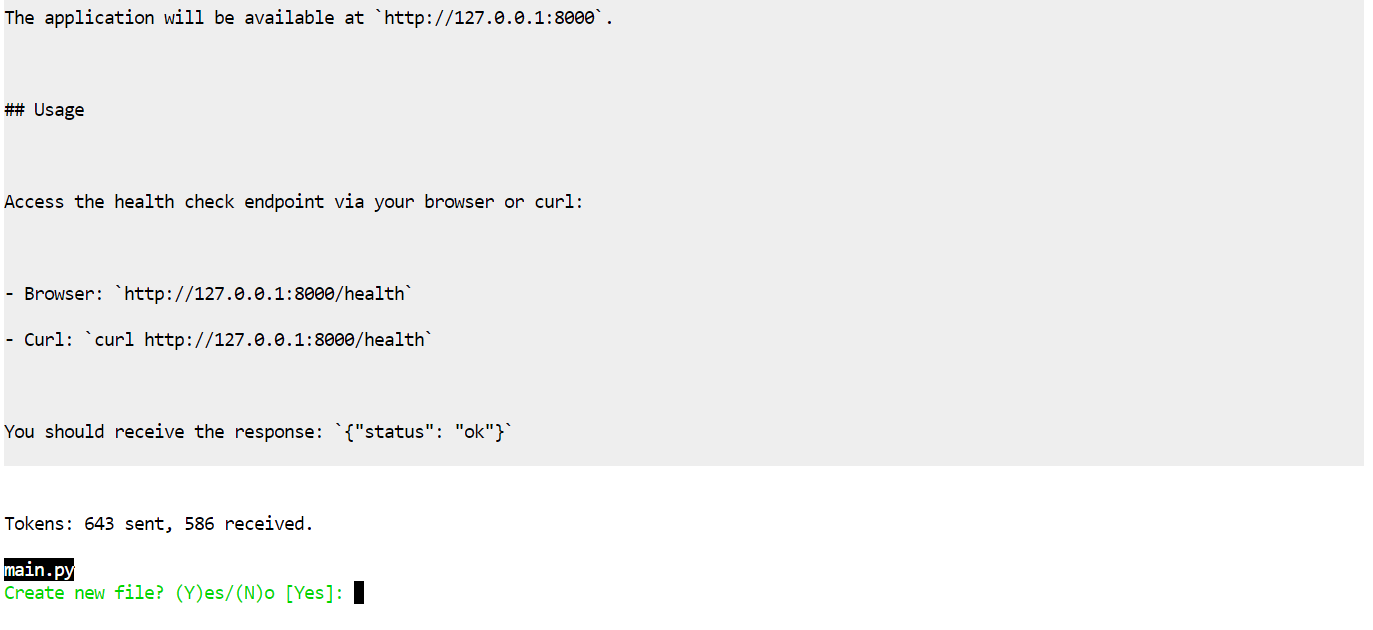 Task plan in the Aider
