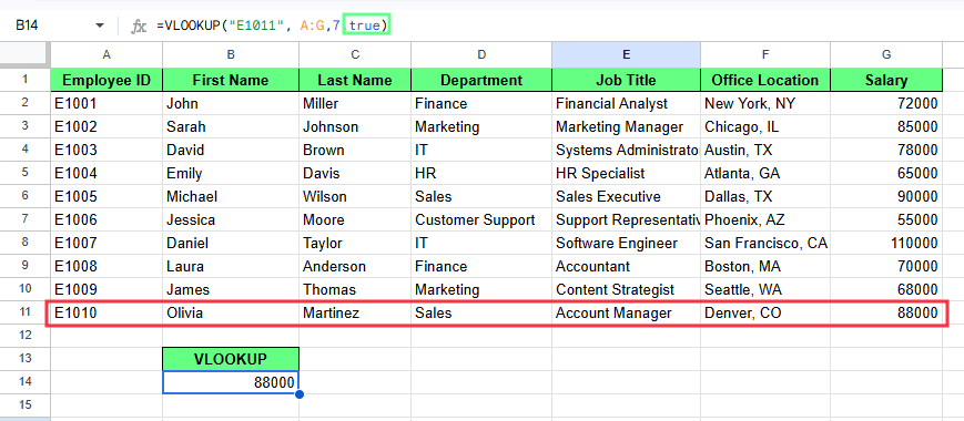 Approximate match in VLOOKUP Google Sheets.