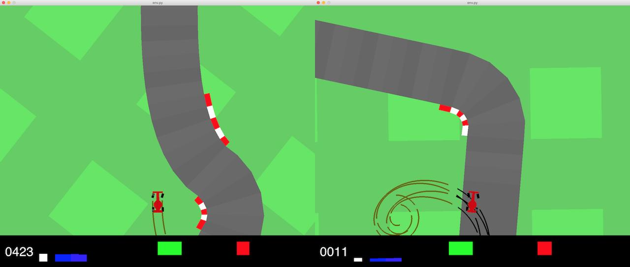 An example frame from the CarRacing environment used in the original World Models experiments