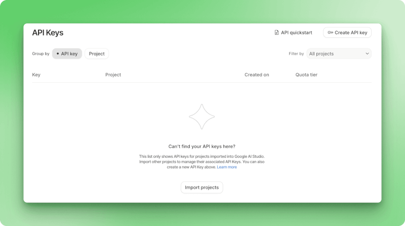 Google AI Studio API key
