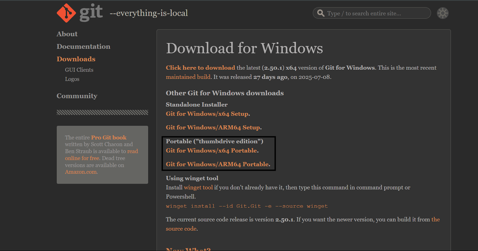 Descargar Git Portable Edition