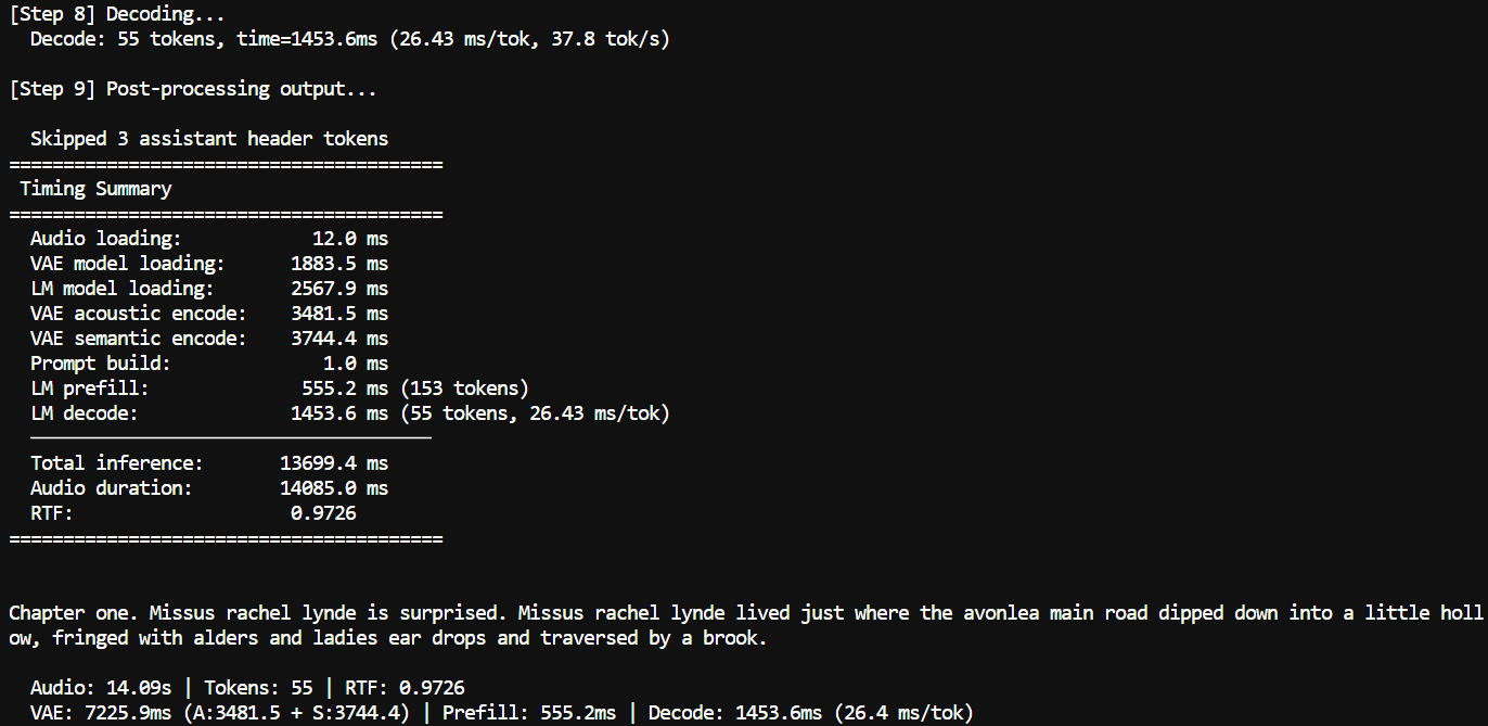 Transcribe an Audio File using VibeASR.cpp