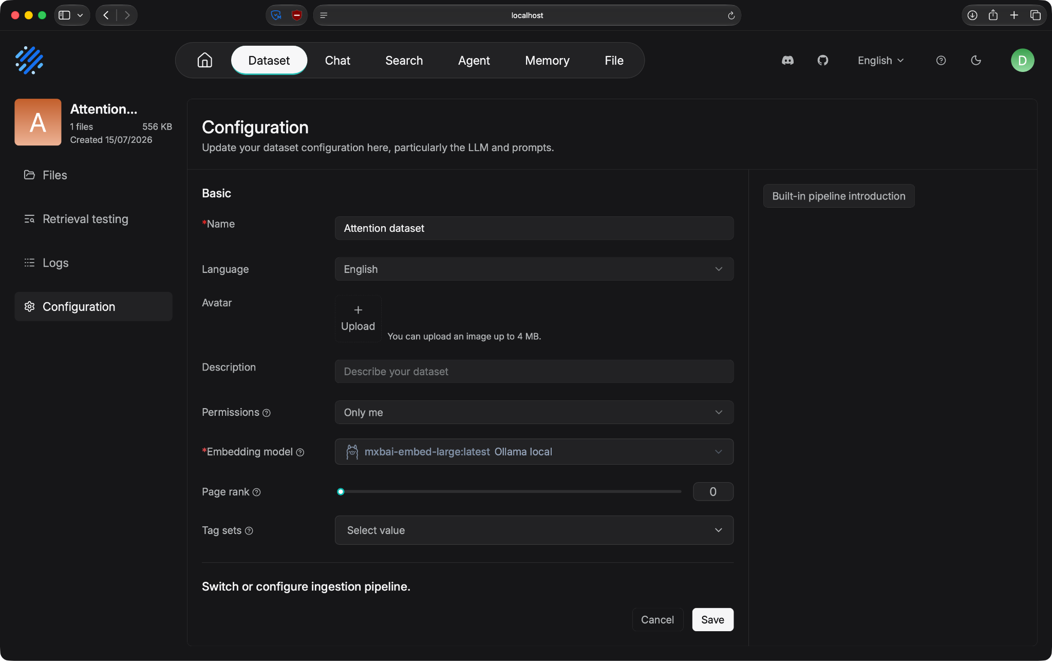 Knowledge base configuration