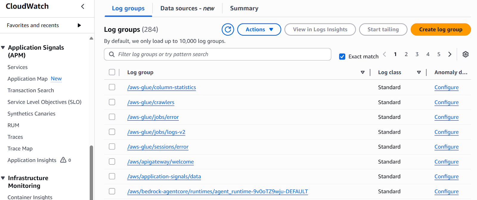 Gestión de registros de AWS CloudWatch.