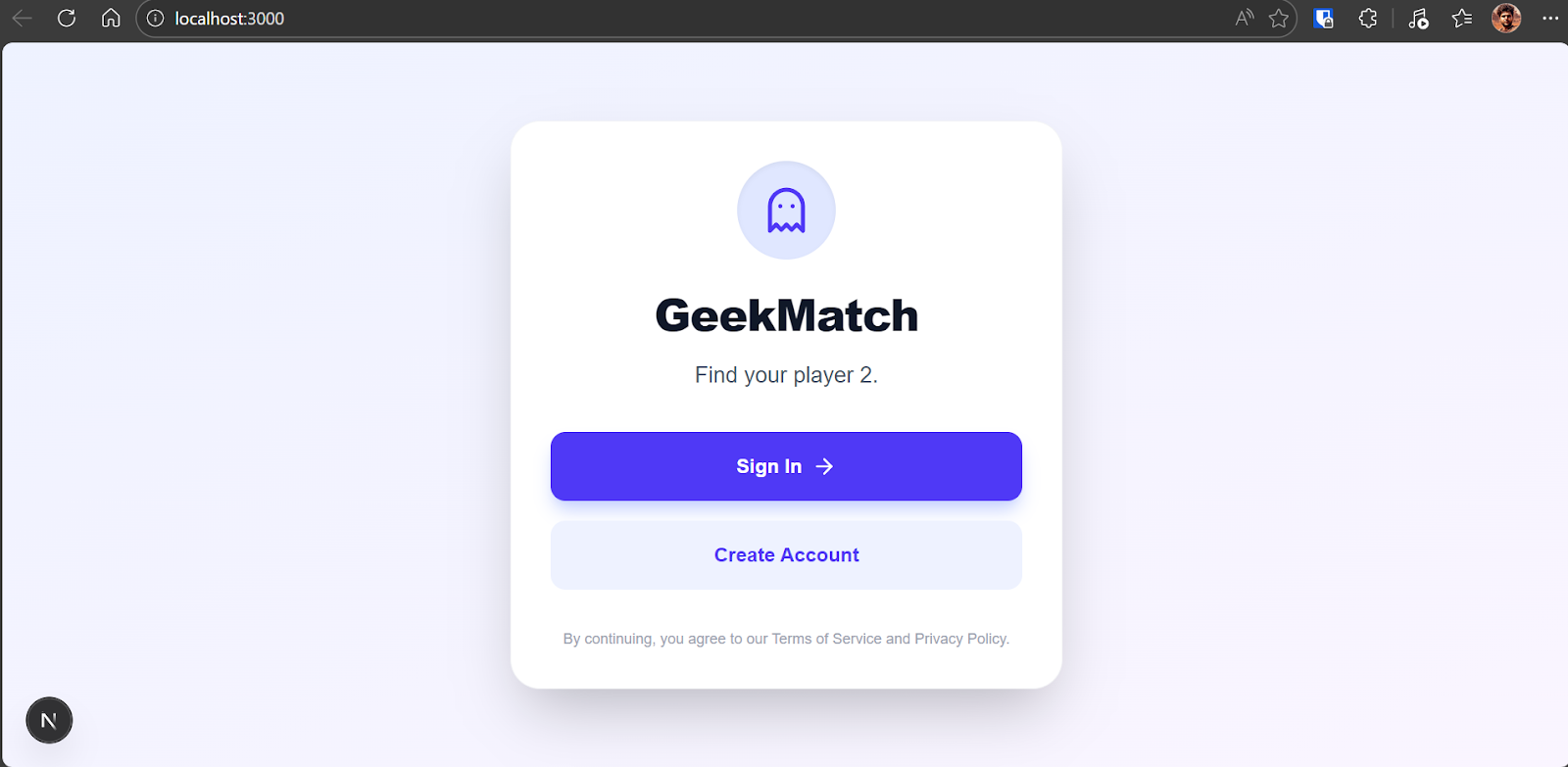 GeekMatch app UI