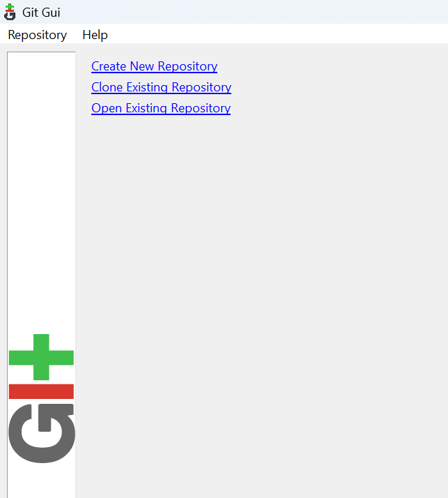 Captura de pantalla de la interfaz gráfica de usuario de Git