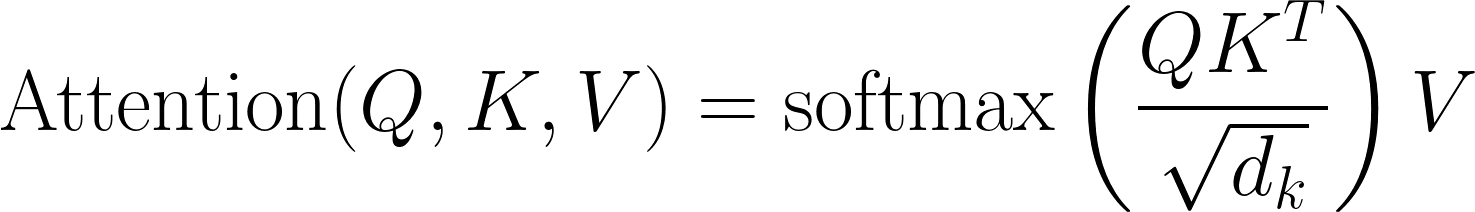 Formula presented in the "Attention is all you need" paper.