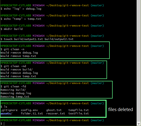 Use the git clean command to delete and untrack the files