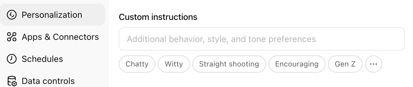 GPT-5 Personalization