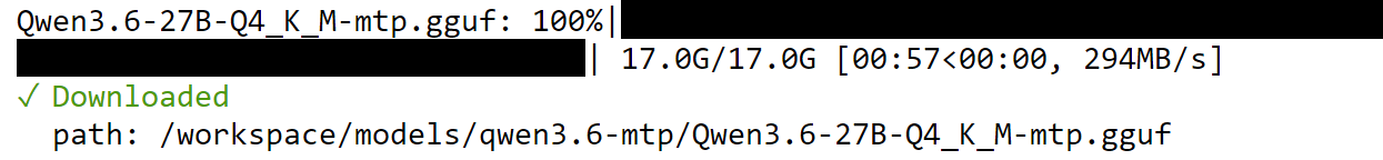 Downloaded Qwen3.6-27B successfully