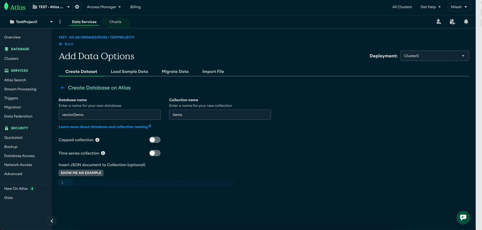 MongoDB: Create new database and collection image
