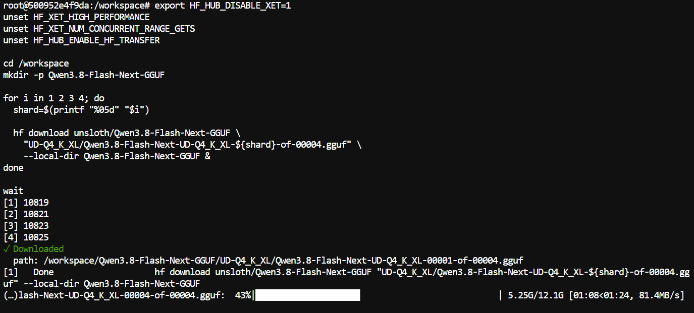 Downloading the Qwen3.8-Flash-Next GGUF Model