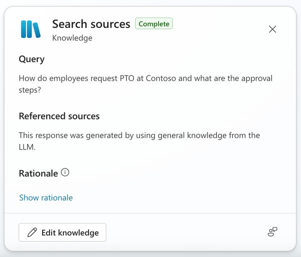 Microsoft Copilot Agent search sources