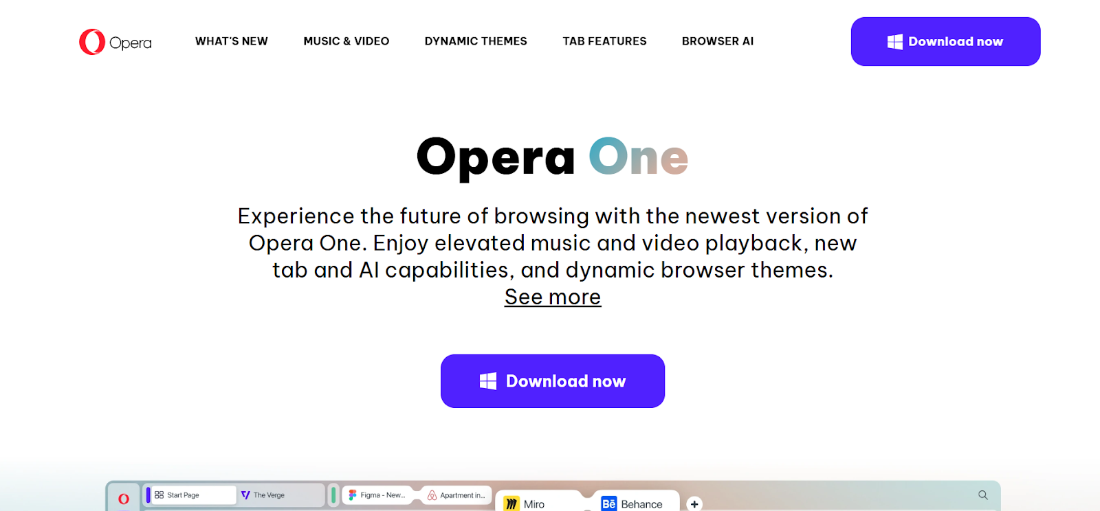 AI Browser option Opera One