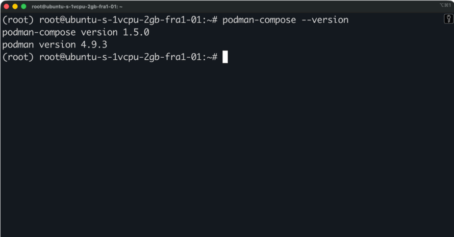 Vérification de l'installation de Podman Compose