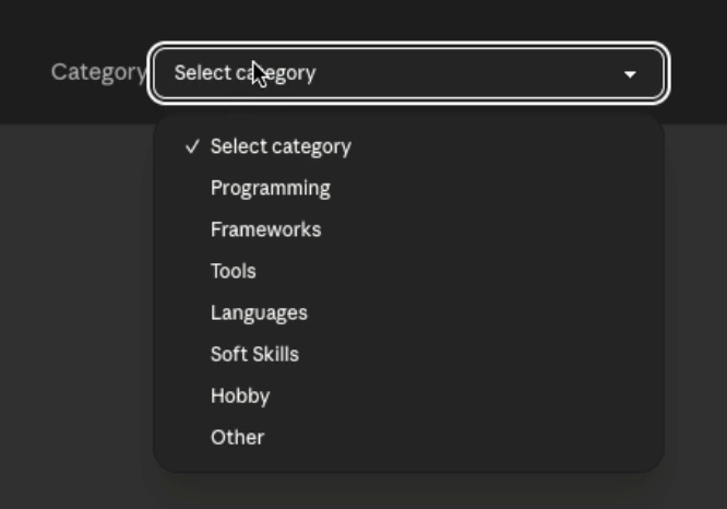 Categories after prompting.