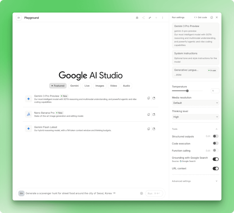 Google AI Studio Chat Mode