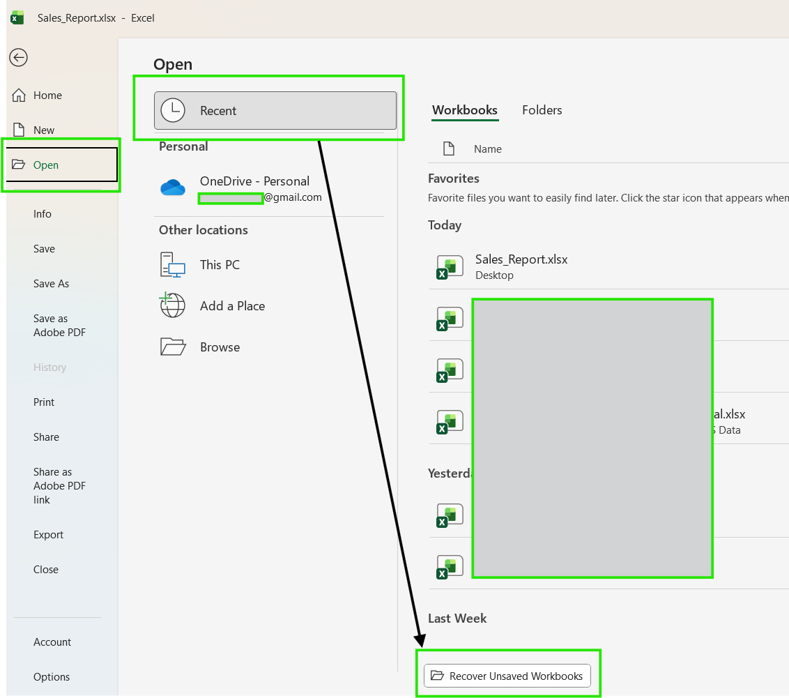 How to recover unsaved workbooks using AutoRecover in Excel
