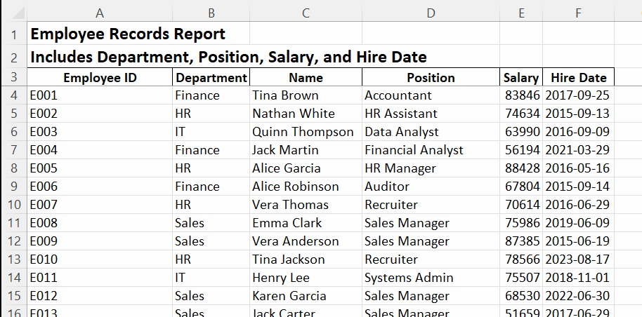 Freezing multiple rows in Excel.