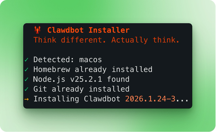 Title: Moltbot installer detecting system requirements - Description: Moltbot installer detecting system requirements
