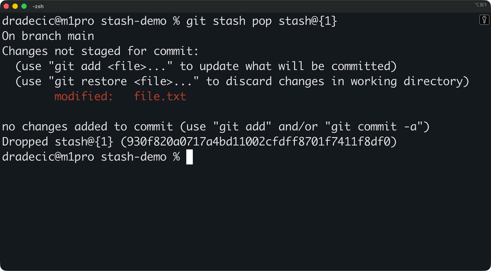 Image 10 - Popping a specific stash