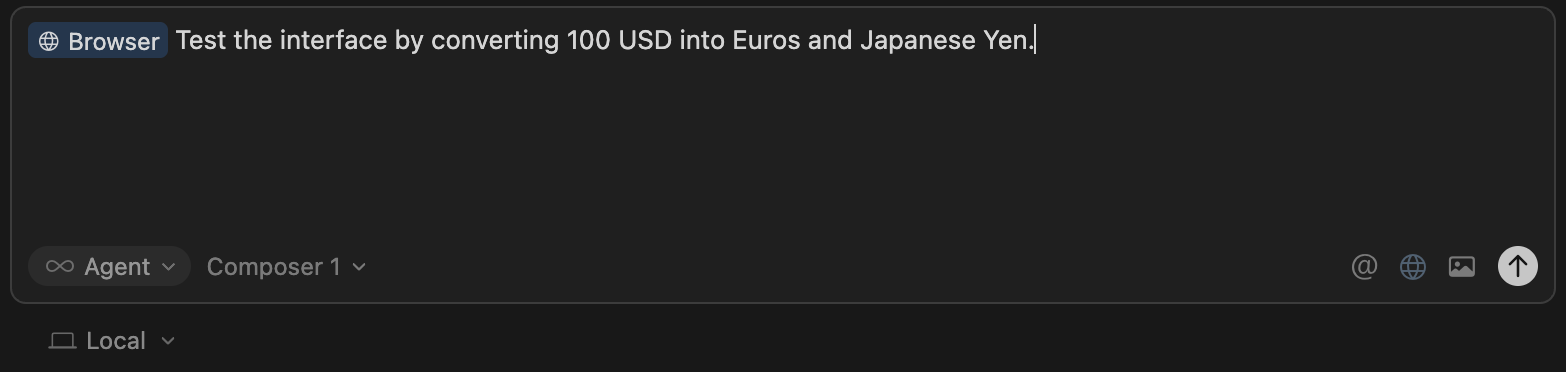 Example on how to invoke Cursor's Browser agent.