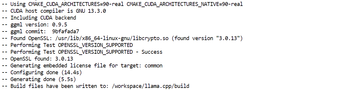 Buildign the llama.cpp build file.