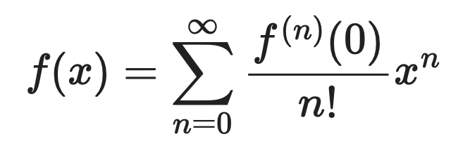 Maclaurin series formula