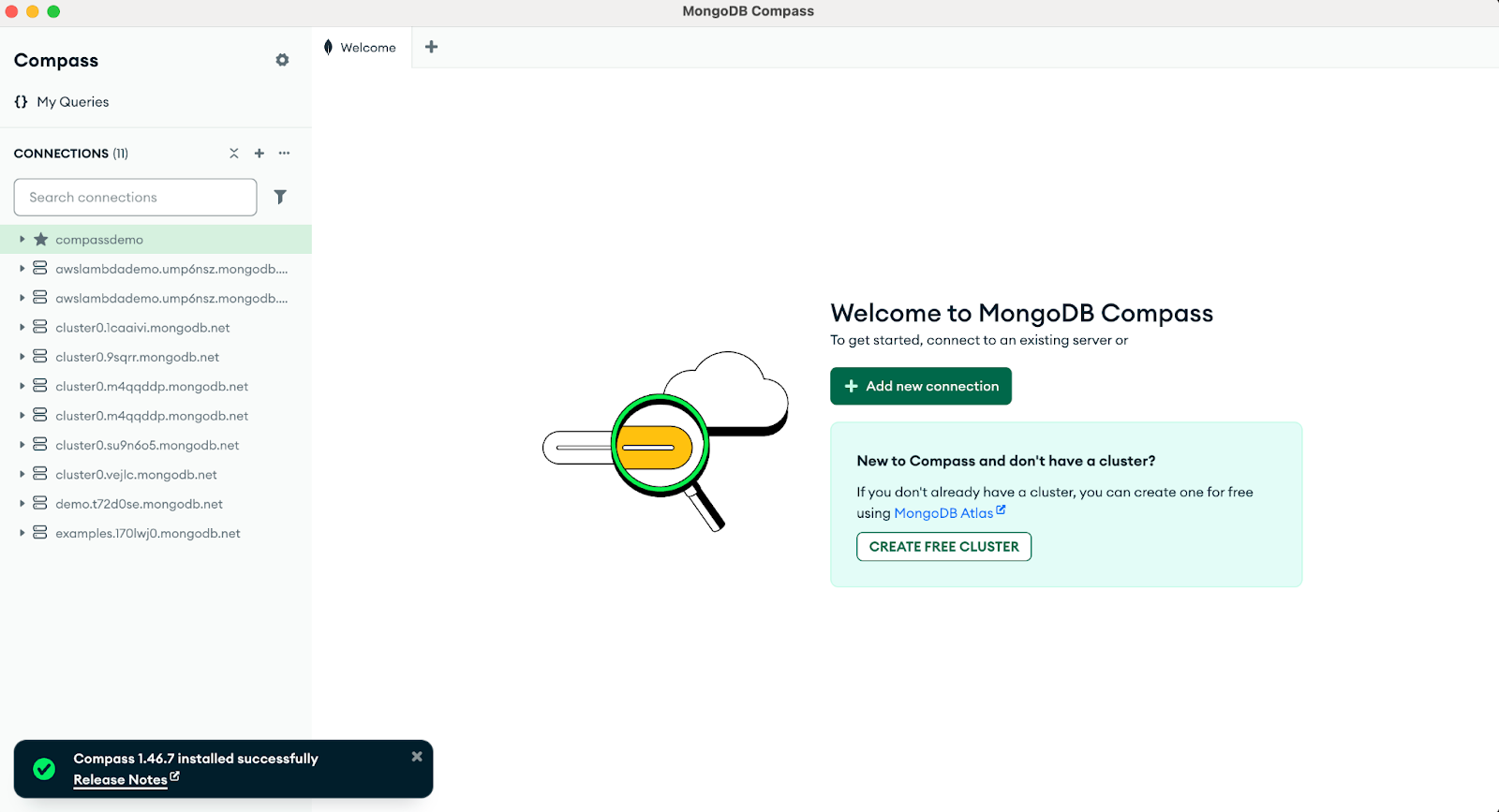 Front page of Compass once downloaded