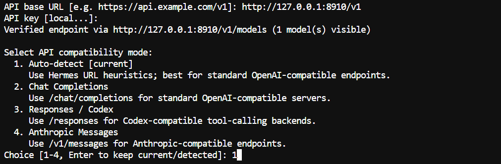 Auto detecting the model name in Hermes