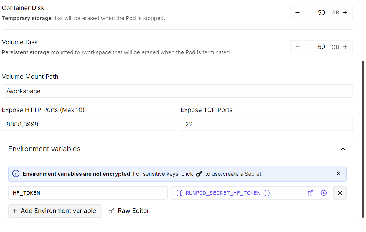 Setting up environment for Personal plex int he Runpod