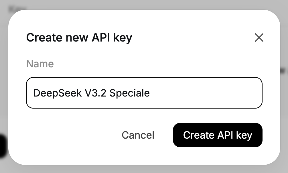 Create a new API Key