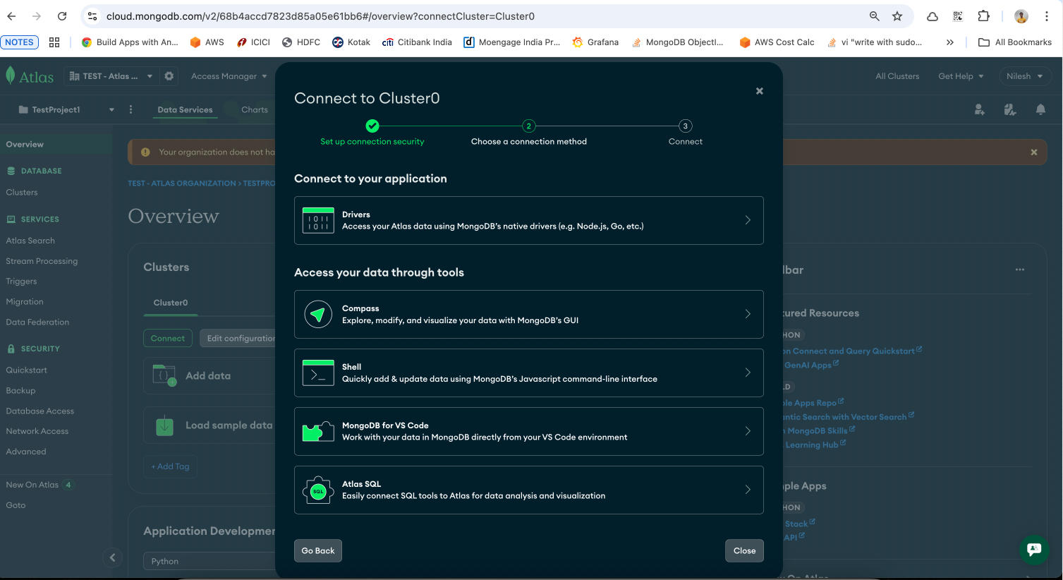 Choose Cluster Connection Method