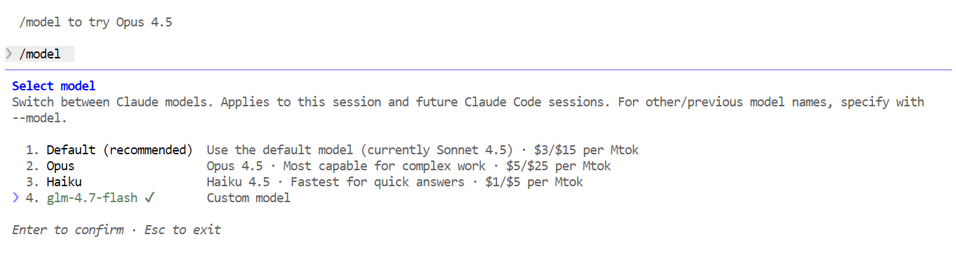Model selection in the Claude Code