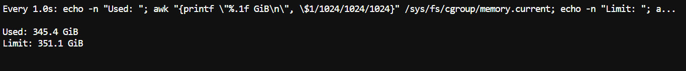 Monitoring container system memory usage on RunPod