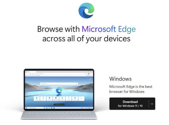AI Browser option Microsoft Edge with Copilot