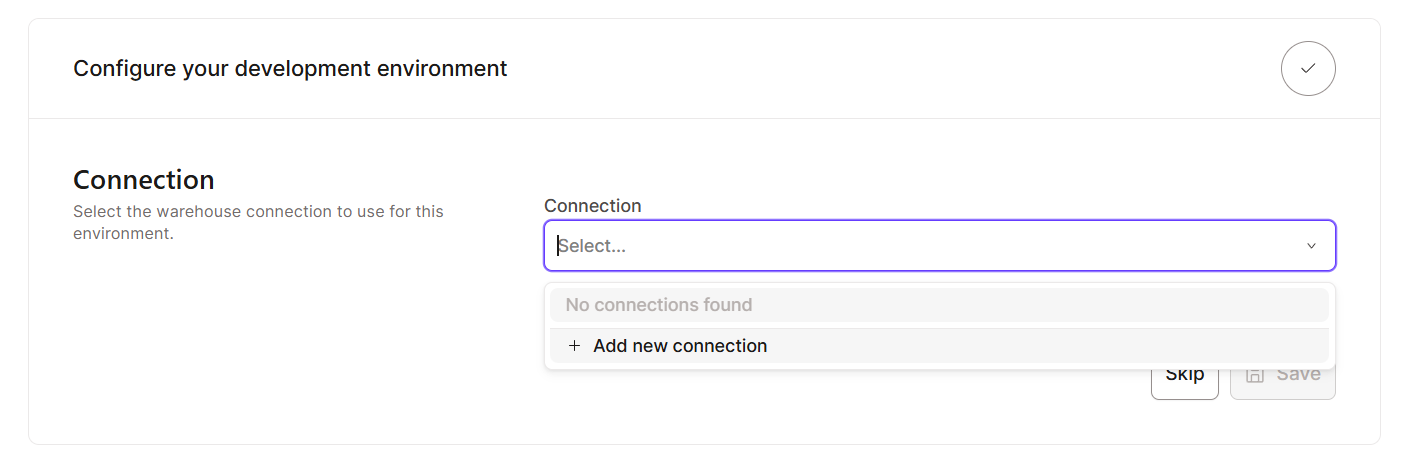 dbt Cloud development environment setup