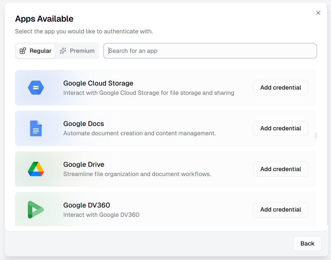 gumloop personal credentials