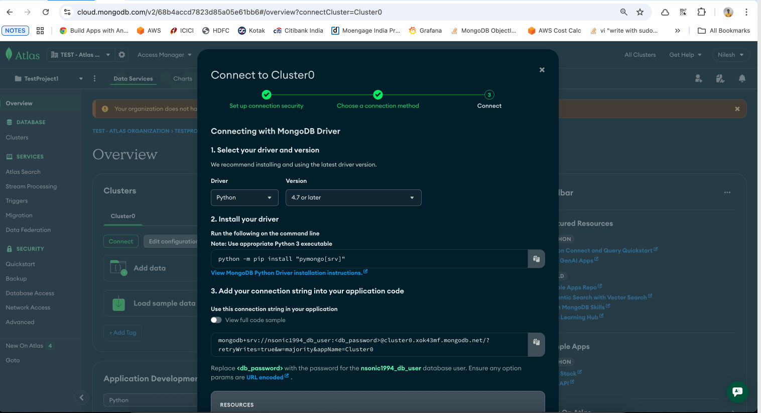 Select Driver and version