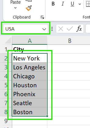 Excel Name Box