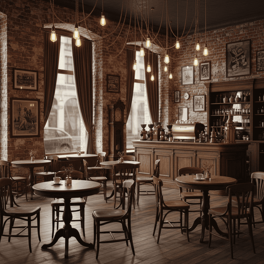A cozy vintage coffee shop